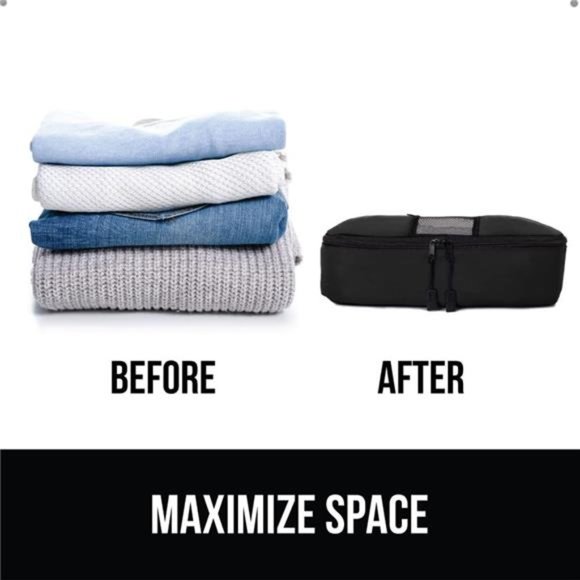 6 Piece Packing Cubes Set, Compression Space Saving Organizers Suitcases Luggage - Picture 3 of 6